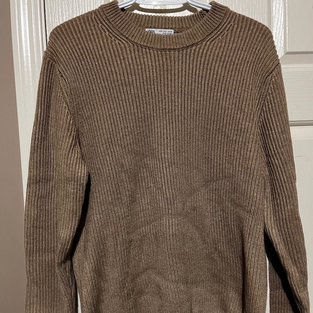 Zara Brown ribbed Long Sleeve S